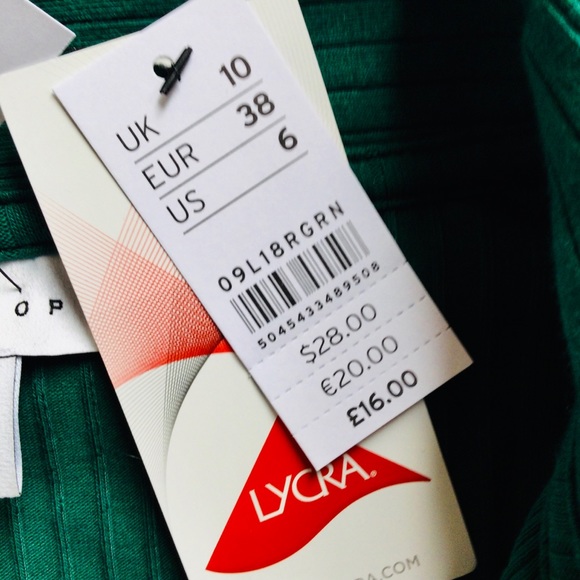 TOPSHOP ZIPPER FRONT TOP GREEN - Picture 3 of 4